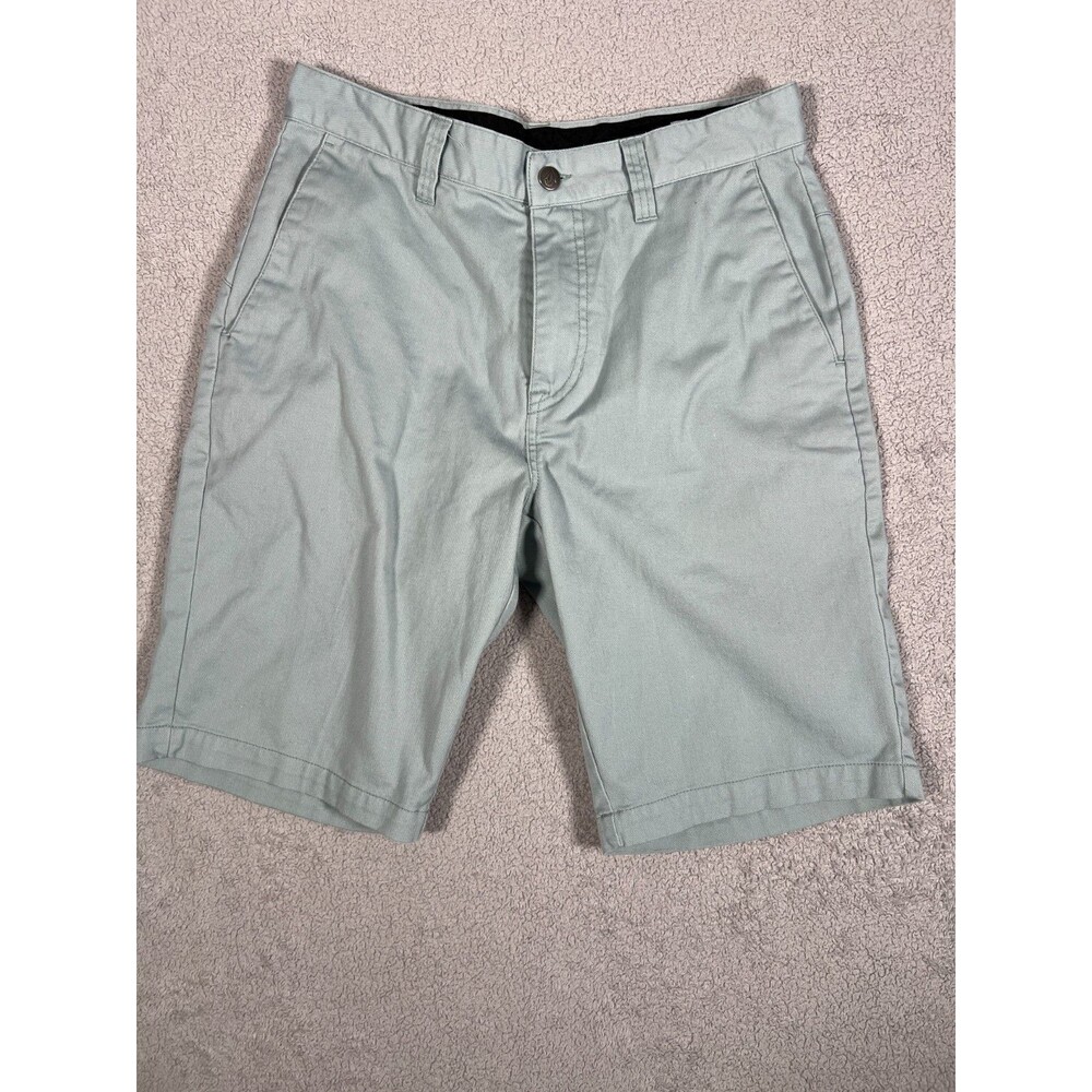 Volcom Mens Walk Shorts Flat Front Chino Stretch Size 30 Gray Cotton Blend